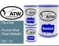 Preview: Hyundai, Aurora Blue Pearl Metallic, D3 / U1: 500ml Lackdose + 500ml Klarlack + 250ml Härter - Set, von ATW Autoteile West.